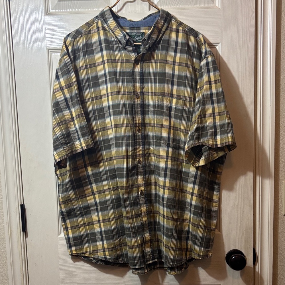 Woolrich Yellow and Gray Plaid Casual Shirt